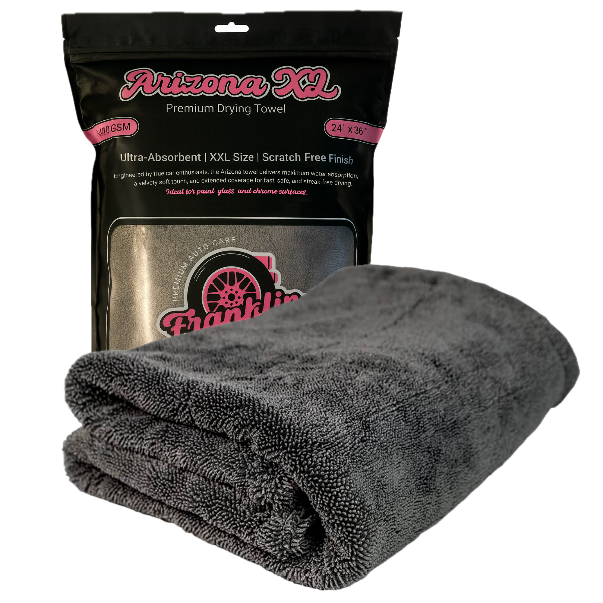 Arizona XL microfiber drying towel, 24x36 inches, 1400 GSM, premium car drying cloth